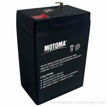 6V 4Ah Lead-acid AGM Battery with 300 Cycle Times and 6 Years Lifespan, for Emergency/Guide Lights